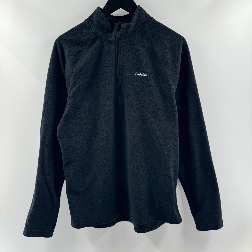 Cabela’s Men’s Black Fleece Quarter Zip Jacket – Size Medium Regular